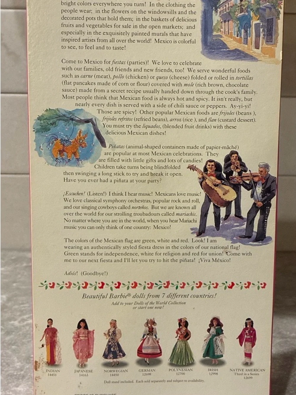 1995 Mexican Barbie Dolls of the World Collector Edition #14449 NRFB